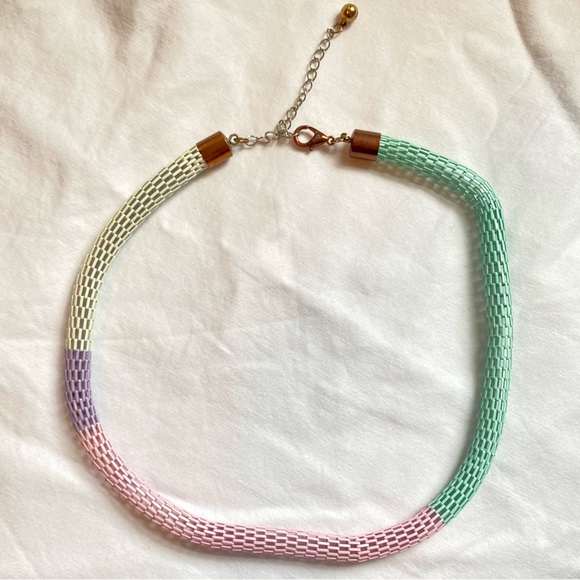 Pastel Tube Chain Choker Necklace - Picture 1 of 4
